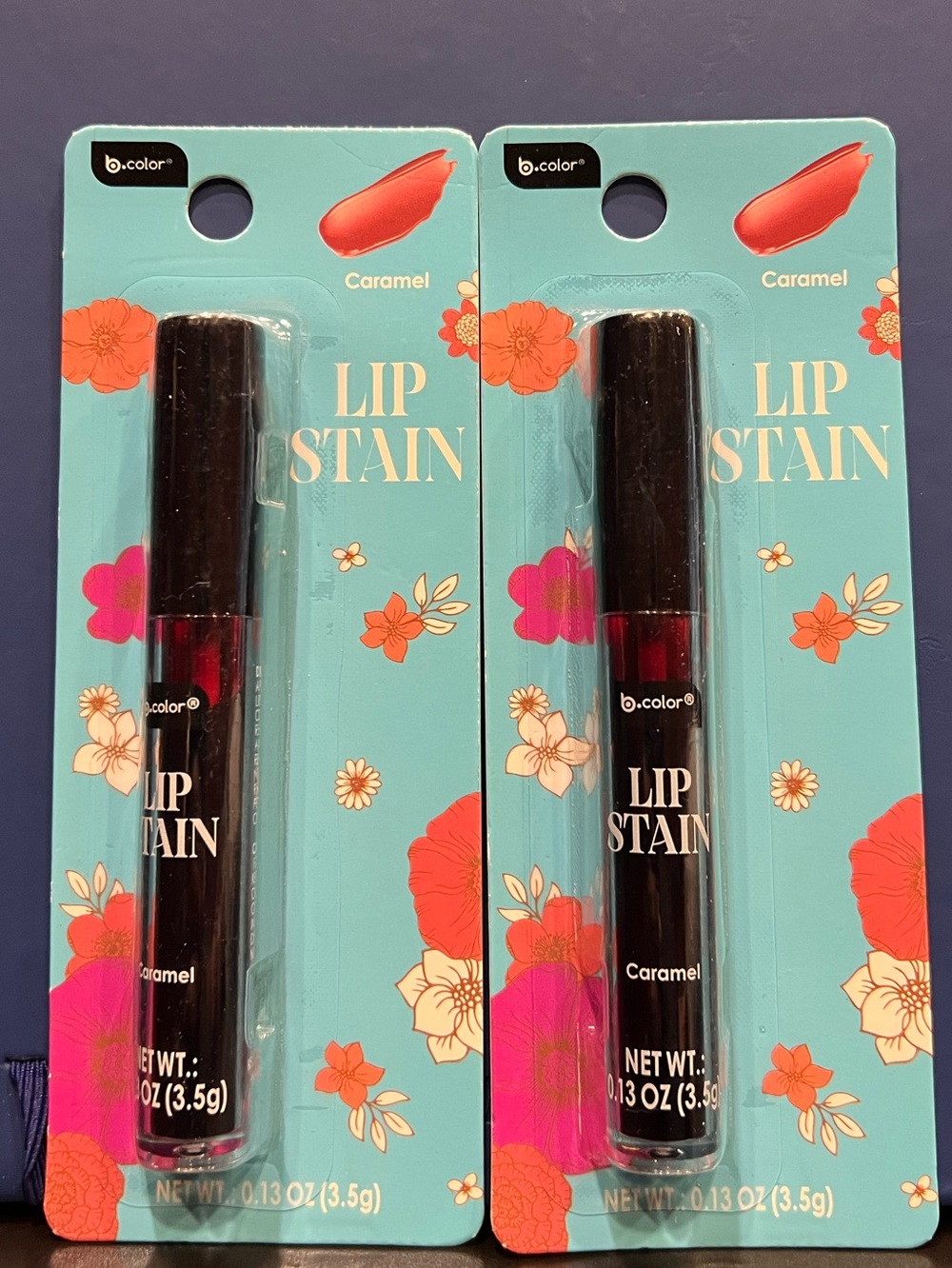 B Color Lip Stain - Caramel. Set of 2.